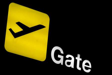 Airport gate sign