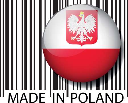 Made in Poland barcode. Vector illustration