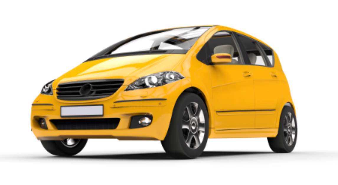 Yellow Compact Car
