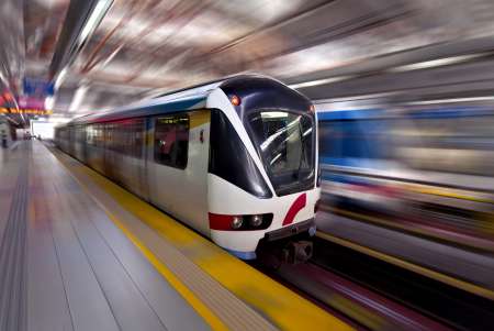 Fast LRT train in motion, Kuala Lumpur