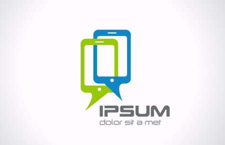 Talking mobile phones logo. Smartphone Connection icon