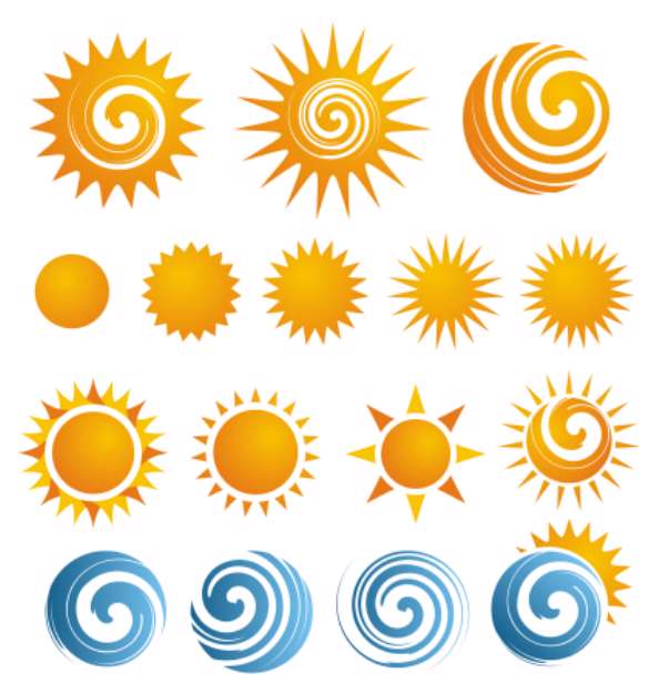 Sun icon set