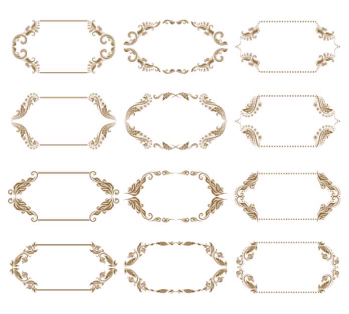 Set of ornate vector frames