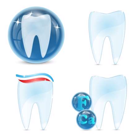 dental icons isolated on white background