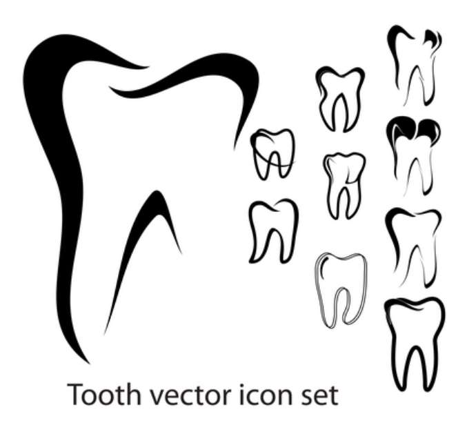 Tooth vector icon set