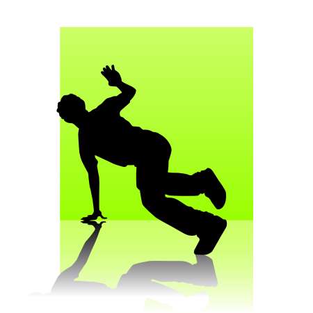 Break dancer light green square
