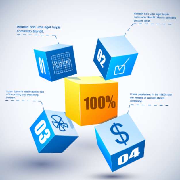 Business diagram template with text fields