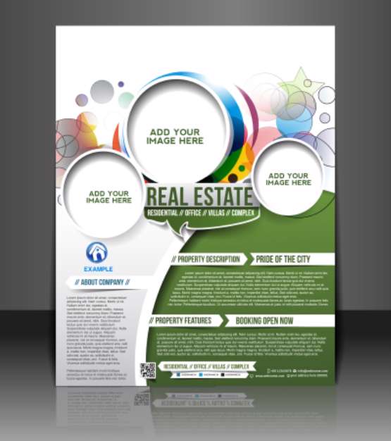 real estate brochure, flyer, magazine cover &amp; poster template