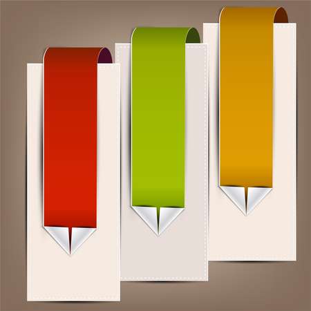 Colorful bookmarks and arrows for text