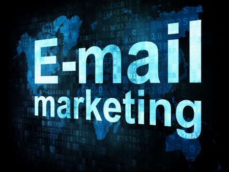 Marketing concept: pixelated words Email marketing on digital sc