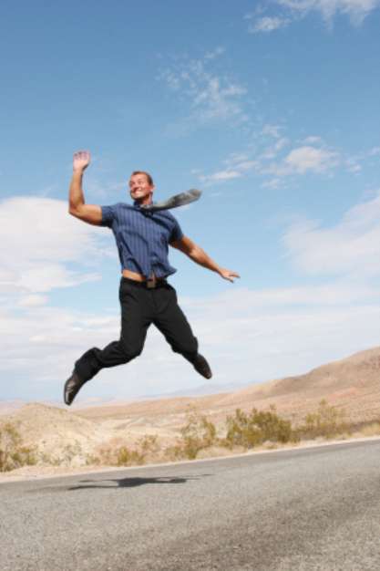happy successful business man