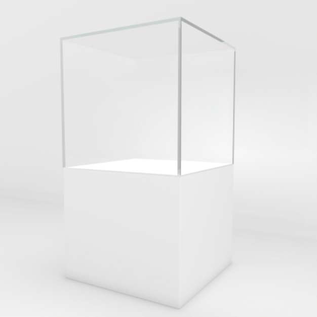 Empty glass showcase