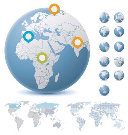 World maps and globes