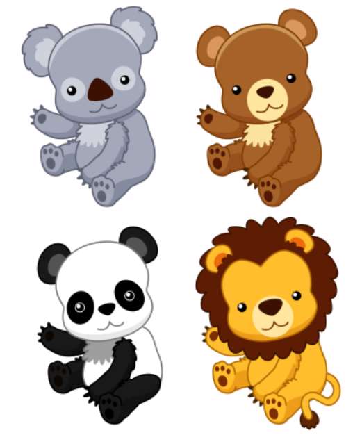 illustration of cute animal set vector