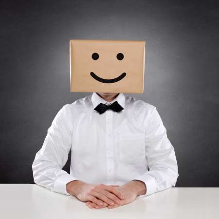 Man with Box and Smiley