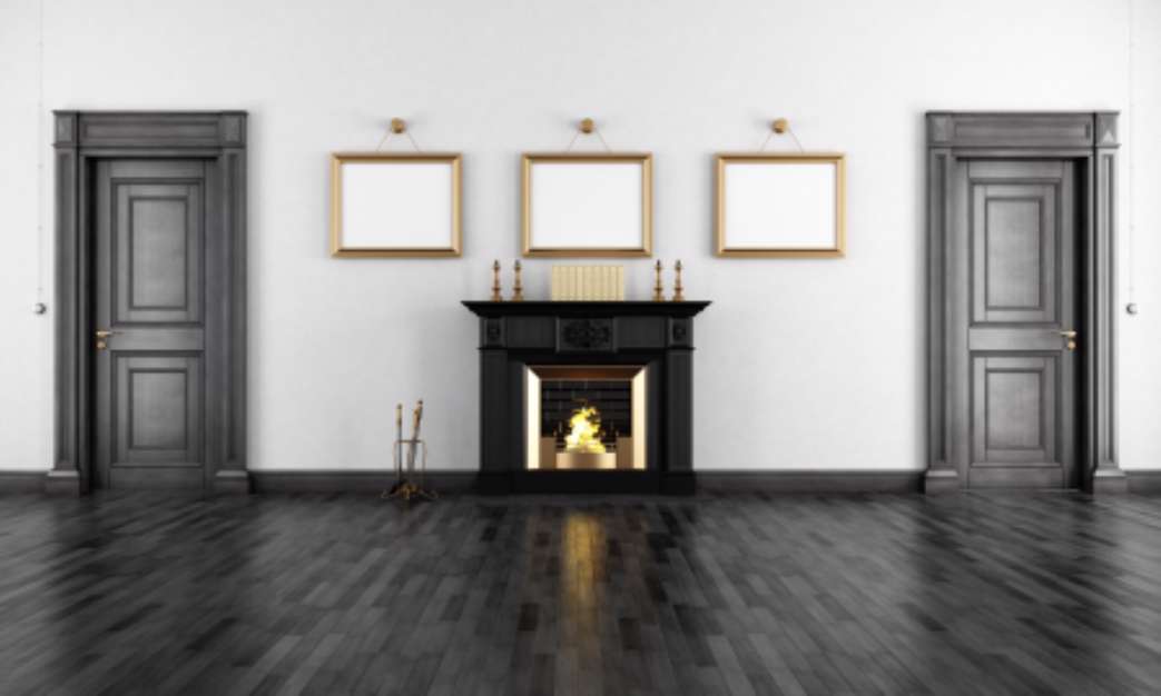 Vintage livingroom with fireplace