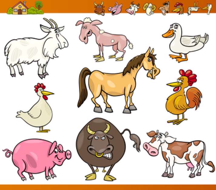 farm animals set cartoon illustration