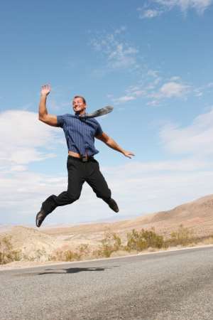 happy successful business man