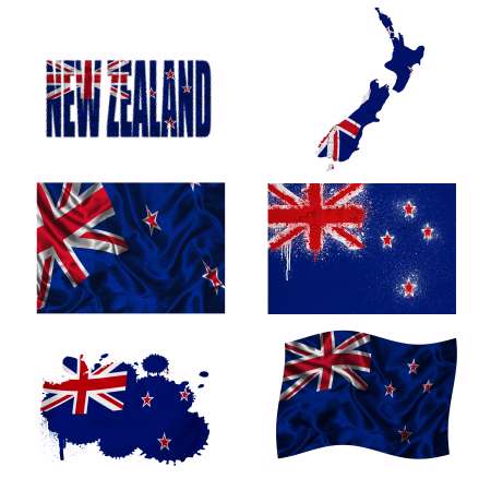 New Zealand flag collage