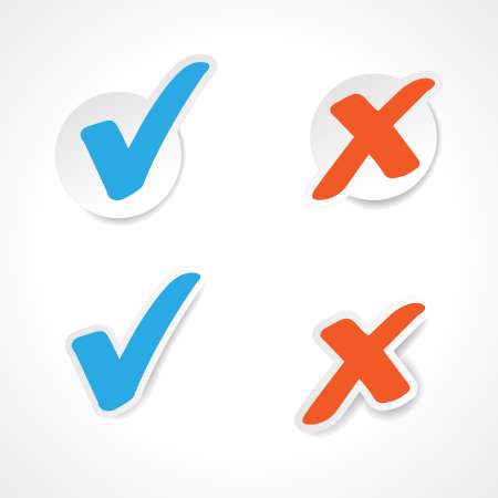 Vector check mark stickers for website.