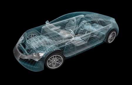Car wireframe. My own design.
