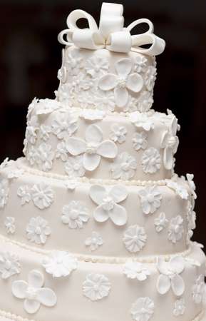 A white wedding cake