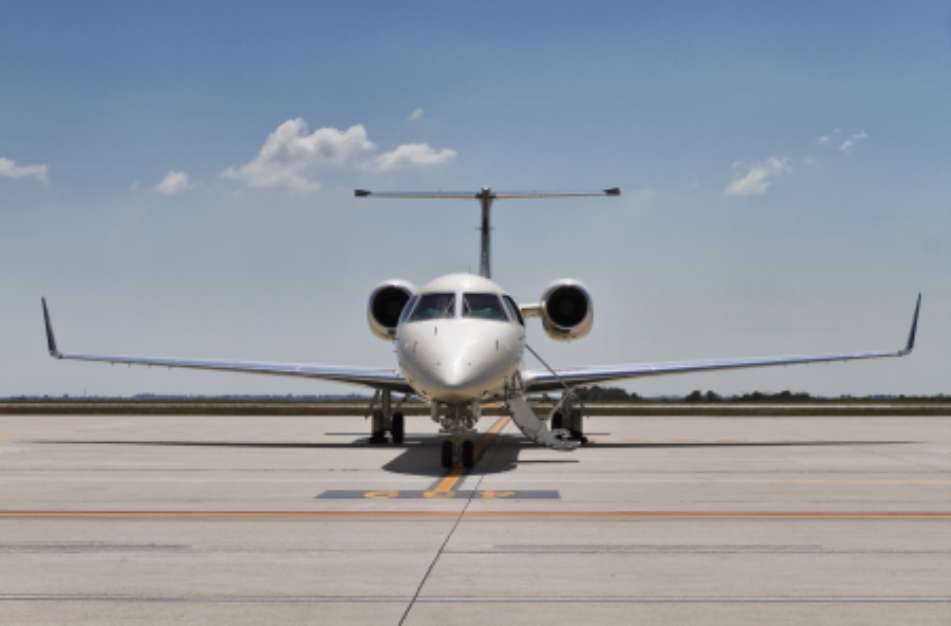 Italy, an executive jet parked in Venice international airport