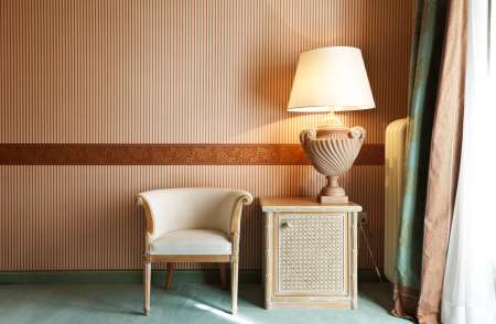 interior luxury apartment, table,chair,lamp