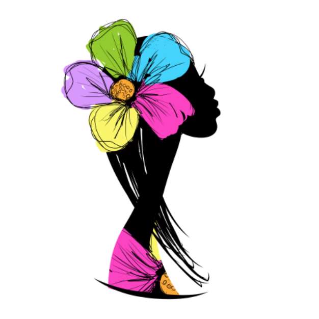 Female head silhouette for your design