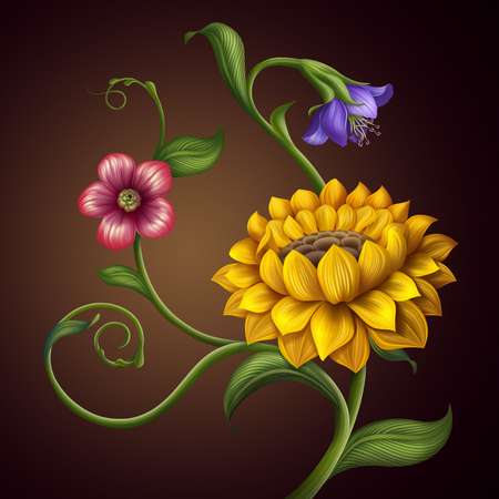 beautiful vintage fantasy flowers background