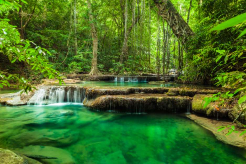 Erawan waterfall.