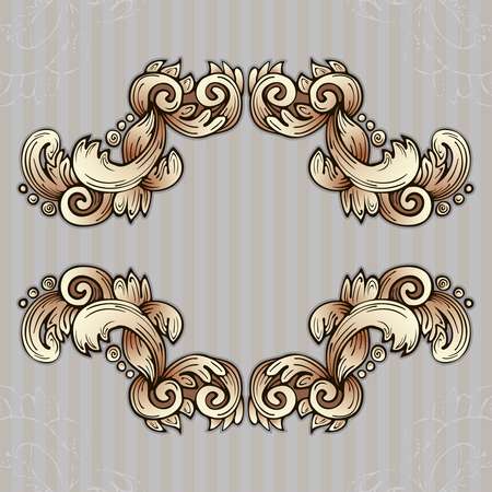 Vintage card with floral swirls
