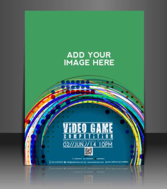 Vector game brochure, flyer, magazine cover