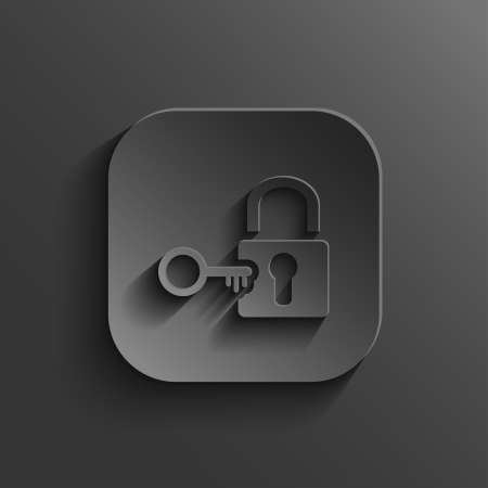 Lock icon - vector black app button