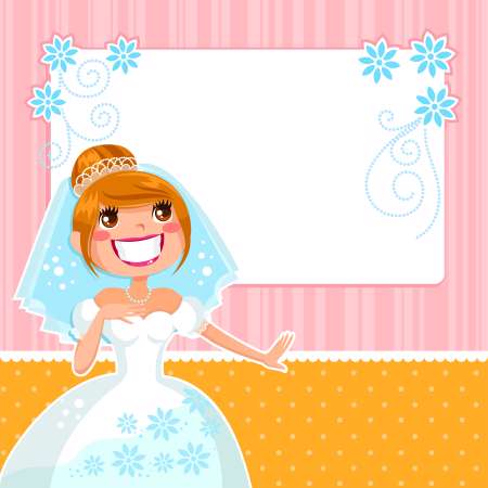 bride over a decorated frame