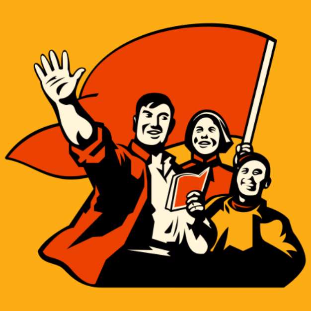 &quot;Knowledge is power&quot; propaganda workers poster