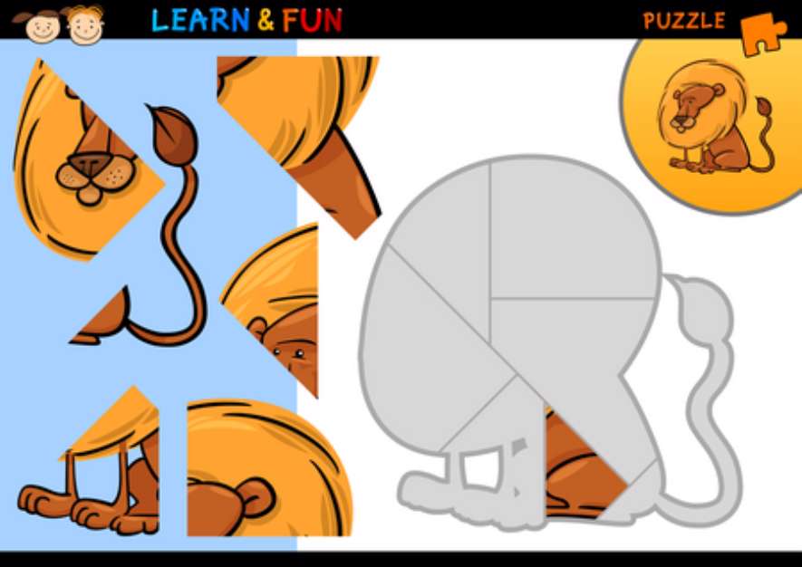 Cartoon lion puzzle game