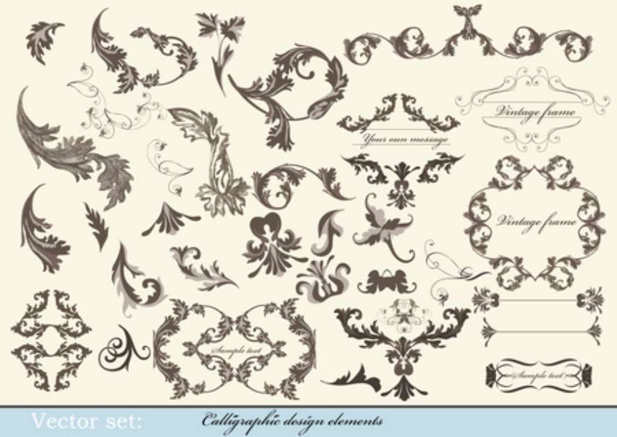 calligraphic decorative elements