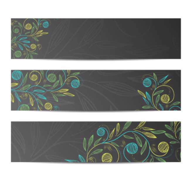 banner with floral pattern