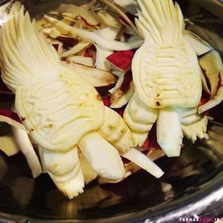 حکاکی حیرت آور هنرمند ژاپنی روی خوراکی ها