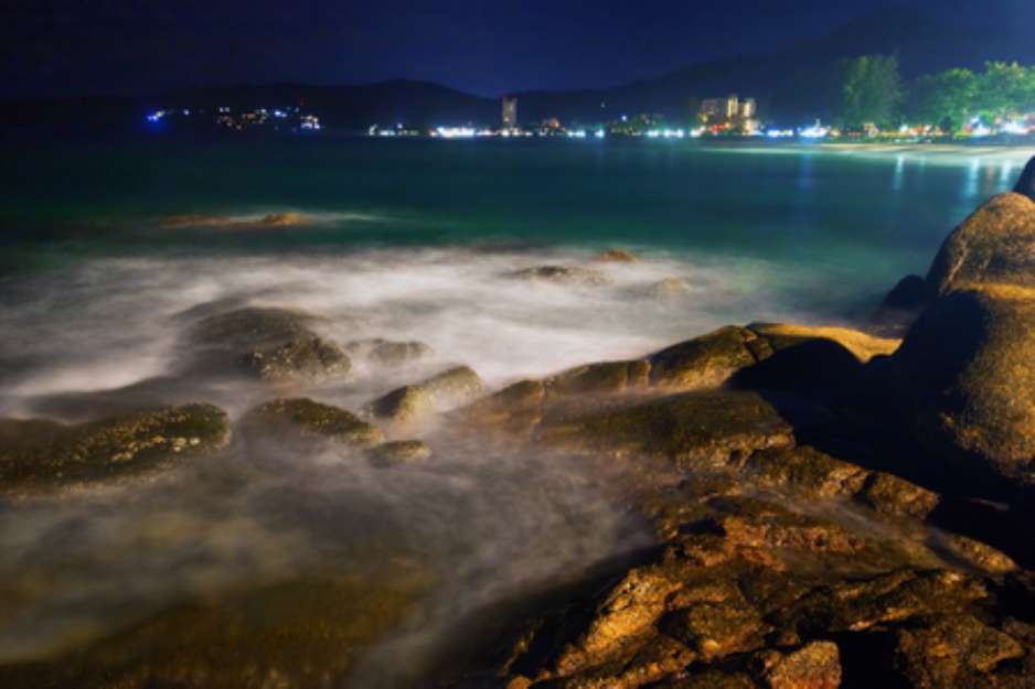 After tropical sunset. Karon beach. Phuket island. Kingdom Thailand