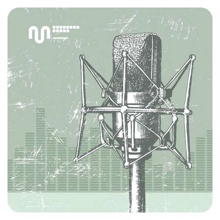 Hand drawing studio microphone