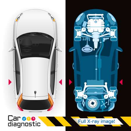 Illustration vehicle diagnostics using the X-ray