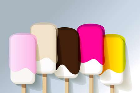 ice lolly in fruit jelly chocolate sauce yogurt banner
