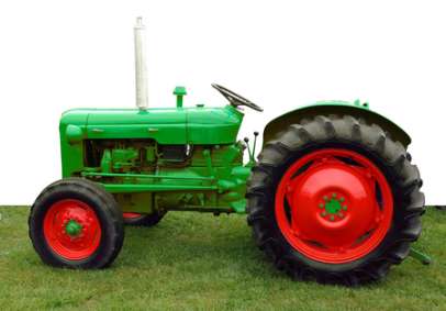 1960 Vintage Tractor isolated with clipping path