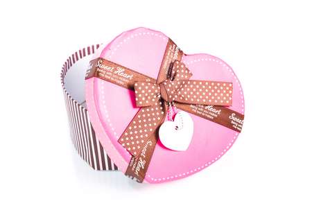 heart shape gift box isolated on white background