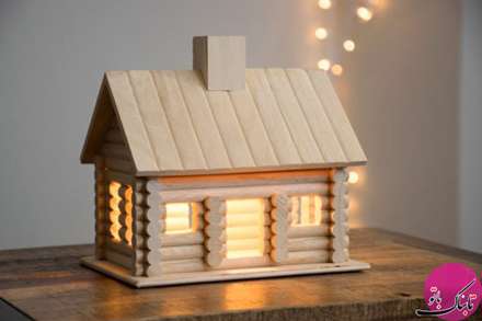 آباژورهای چوبی زیبای دست‌ساز