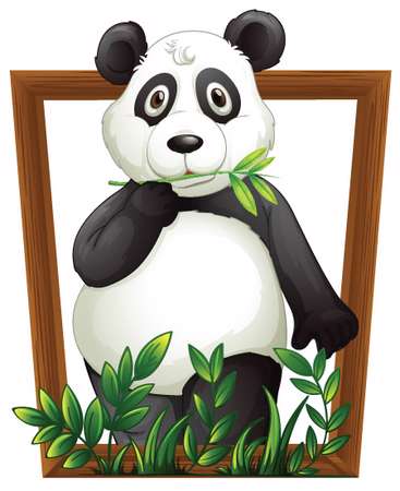 Illustration of a panda in a frame