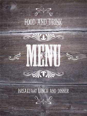 Vintage wood cover background for menu. Vector.