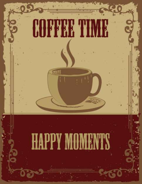 Retro-Vintage Coffee Poster with coffee cup